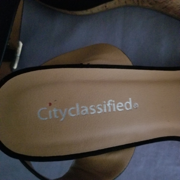 Cityclassified Cork Wedge Faux Suede Sandals - Picture 5 of 8
